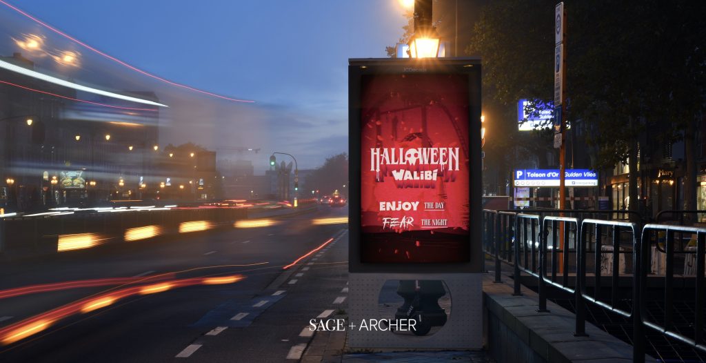 digital out of home advertising ad for halloween walibi belgium using audience targeting
