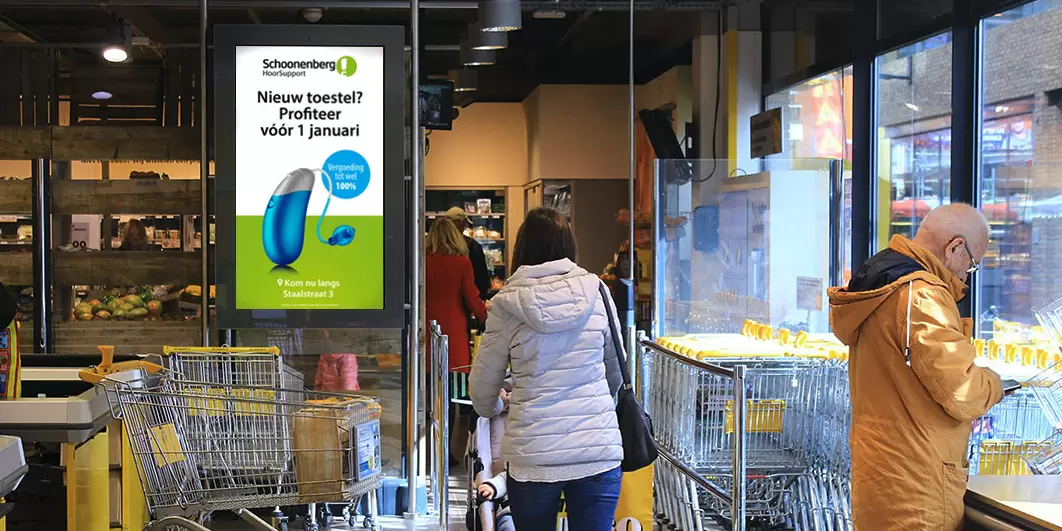 schoonenberg digital out of home screen Jumbo supermarkt
